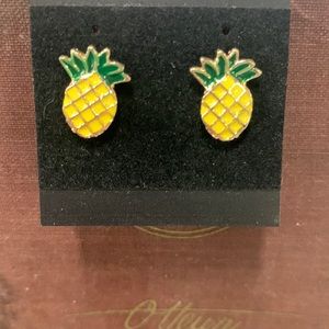 Pineapple Enamel Earrings